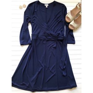 Navy Blue Isaac Mizrahi Wrap Dress